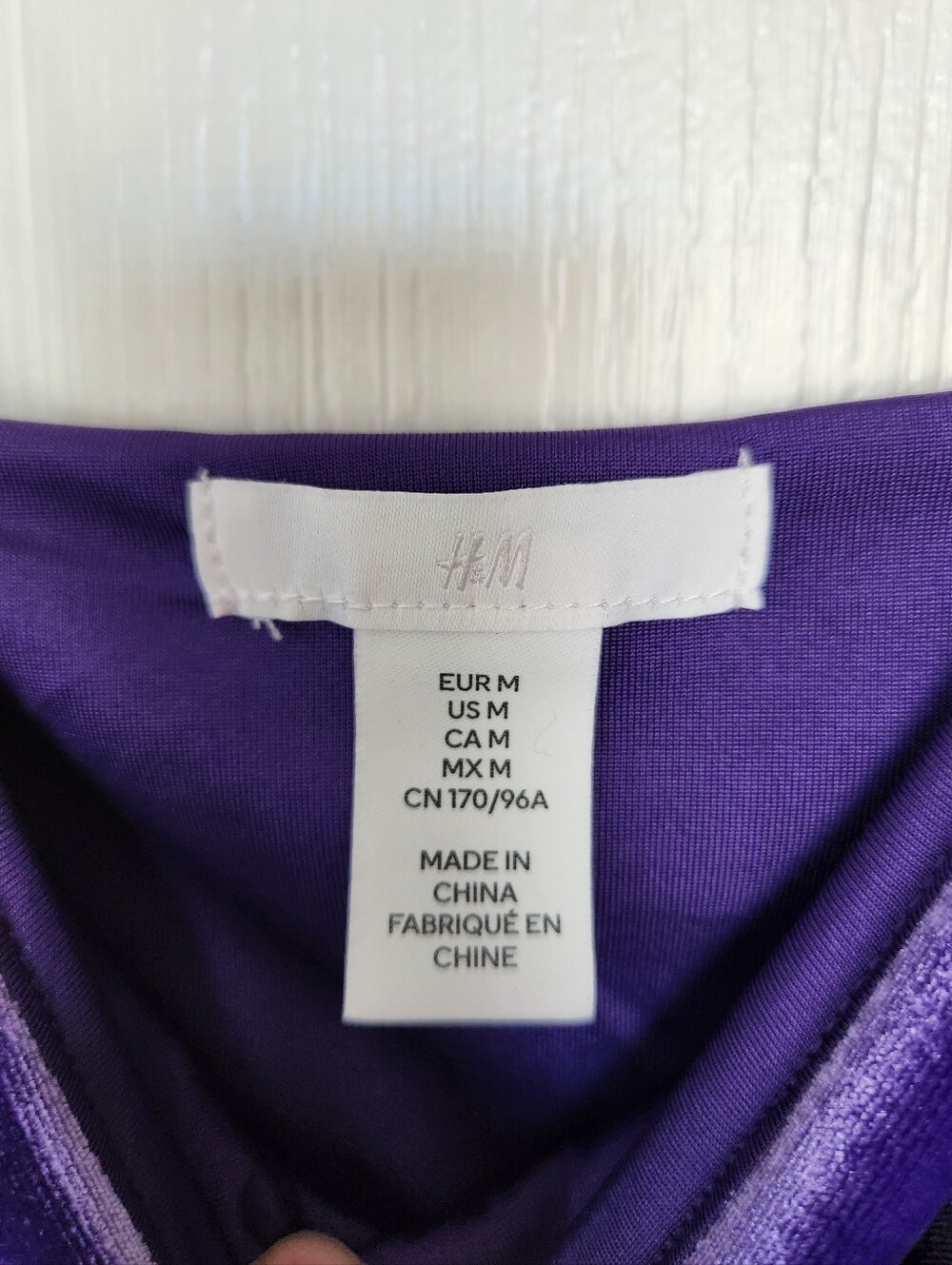 H&M Purple Velvet Mini Dress Size M - Picture 4 of 7